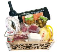 Strenna di Natale PLATINUM BOX 1 - Cesto Natalizio Gastronomico salumi formaggi