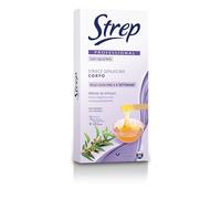 Strep Strisce Depilatorie Corpo Professional, con Cera Naturale ed Oli essenziali, Pelle Morbida e Setosa fino a 4 Settimane, 12 Pezzi