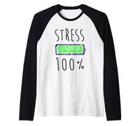Stress 100% Funny Maglia con Maniche Raglan