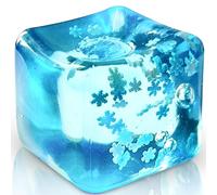 Stress Balls Ice Cube with Snowflakes Inside for Your Best Mellow and Chill Snow Pieces Silent Nice Square Shape Anxiety Sensory Squishy Fidget Toy S