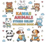 Stress Relief Coloring Book: Kawaii Animals Doing Fun Everyday Activities, Cute and Easy Designs for Adults and Teens: Fun and Easy Coloring Pages ... Simple Designs to Help You Relax and Unwind