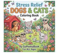 Stress Relief "DOGS & CATS": Simple & Cute Animal Coloring Book