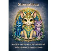 Stressabbau: Niedliche Fantasy-Tiere im Mandala-Stil