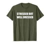 Stressato ma Ben Vestito Maglietta, Uomo, Oliva, L