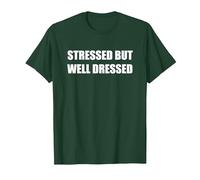Stressato ma Ben Vestito Maglietta, Uomo, Verde Foresta, L