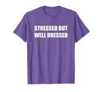 Stressato ma Ben Vestito Maglietta, Uomo, Viola mélange, L
