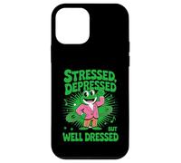 Stressed Depressed But Well Dressed Funny Frog Adult Humor Custodia per iPhone 12 mini