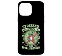 Stressed Depressed But Well Dressed Funny Frog Adult Humor Custodia per iPhone 13 Pro Max