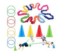 Stretch Activity Band - Elastic Rope, Cooperative Band, Team Building Exercing Play Rope | Strumenti di oggetti di scena multifunzionali con secchio contrassegnato per attività di gruppo presso la scu