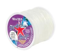 Stretch Magic Cordoncino elastico per perline, colore trasparente, 1 mm di diametro, 100 metri, facile da annodare, forte ed elastico per realizzare gioielli con perline
