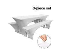 Stretch Table Covers and Bench Covers for Beer Tables - Durable Tablecloths for Outdoor Events and Parties