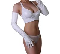 Stretchy Glossy Long Gloves With Soft Lining 70Cm Length For Dance Performances And Classical Fashion Durable PU Gloves For Photography