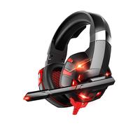 STREX SP141 - Cancellazione del rumore, Microfono integrato, Illuminazione LED CUFFIE GAMING, Rosso
