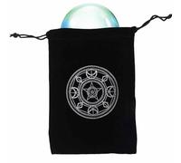 Streysisl Borse Custodia per Tarocchi,Custodia per gioielli durevole Misteriosa magia nera a tema - Borsa per la conservazione di carte e dadi dei tarocchi, borsa per tarocchi con coulisse ricamata
