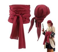 Streysisl Cappello da pirata, sciarpa per testa di pirata, per costume da pirata, fascia per cintura in vita pirata cosplay - Attrezzatura pirata realistica per Halloween, notte di Natale,