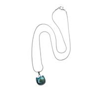 Streysisl Collana con ciondolo in cristallo, con gatto senza volto, catenina da 40 cm, collana in labradorite, gioiello elegante, ciondolo vintage unisex