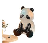 Streysisl Decorazione del paesaggio di animali in miniatura, piccoli panda in resina glitterata | I Pandas in miniatura portatili brillano al buio,Figurine di Panda in resina dipinte a Mano