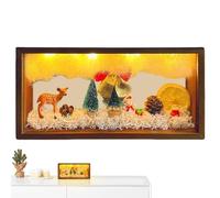 Streysisl Decorazione natalizia illuminata da scrivania, scena invernale, decorazione natalizia con alci, decorazione per la casa, luminosità flessibile