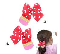 Streysisl Fermaglio per capelli con fiocco matita, Fiocco per capelli matita - Forcina per capelli con fiocco forma di matita, 2 pezzi - Torna scuola Matita per capelli Clip per il primo