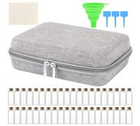 Streysisl Organizer per piantine, contenitore per piantine da giardino, contenitore per 40 posti, contenitore per piantine con 40 bottiglie di vetro, imbuto per