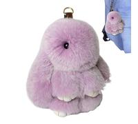 Streysisl Piccolo portachiavi in peluche - ciondolo a forma di coniglietto con orecchie cadenti, ciondolo portatile da appendere per bambini, ragazze e bambini, Lavanda, Refer to description