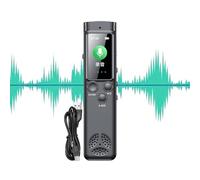Streysisl Registratore vocale digitale, registratore audio a penna con password, registratore HD con microfoni, dittafono grande schermo per lezioni, riunioni, uso avvocato