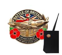 Streysisl Spilla in metallo con emblema della Gran Bretagna, spilla in metallo con simbolo della lotta all'Inghilterra, ricordo commemorativo dell'Inghilterra, Never Forget Anniversaries, spilla da