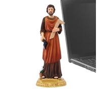 Streysisl Statua di San Francesco | Figura operaio religioso in resina | Statua di design retrò in stile rinascimentale, per vacanze, Pasqua, decorazione da tavolo