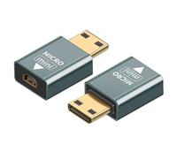 Strhowill Adattatore convertitore da mini HDMI a micro HDMI (4K a 60 Hz) (mini HDMI maschio-micro HDMI femmina), confezione da 2