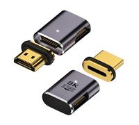 Strhowill Adattatore magnetico HDMI 8K a 60Hz HDMI 2.1 femmina a maschio, supporta 8K a 60Hz/4K a 120Hz per laptop, DVD, TV, monitor, TV, PS5, PS4, Xbox, Switch, PC (sinistra)