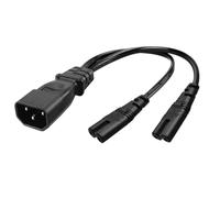 Strhowill Cavo da IEC C14 a doppio C7, adattatore di alimentazione splitter a Y, 10 A 125 V, cavo polarizzato IEC C14 a doppio C7 per server, docking station per laptop, stampanti/scanner e altro