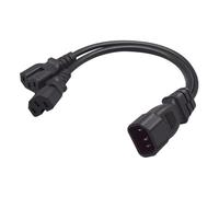Strhowill Cavo di alimentazione splitter a Y C14 a doppio C15, cavo di alimentazione per server da C14 a doppio C15 per apparecchiature rack ad alta potenza, UPS e audio, 10 A, 250 V, cavo adattatore