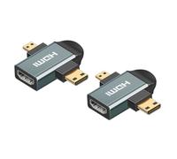 Strhowill Confezione da 2 adattatori HDMI 2 in 1, convertitore Mini/Micro HDMI femmina a maschio, adatto per laptop, videocamere, fotocamere, tablet (HDMI femmina - HDMI maschio D+C)