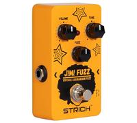 STRICH Jimi Fuzz Pedale per Chitarra Elettrica, Design Compact Mini, Suono Classico, Controlli Regolabili Vol/Tone/Gain, True Bypass, Arancione