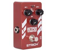 STRICH Pedale per chitarra polifonica ottava, 3 modalità, cambio ottava digitale con selezione superiore/entrambi/inferiore, True Bypass per chitarra elettrica, struttura in alluminio compatto e