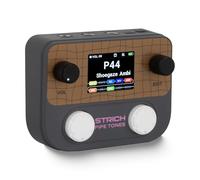 STRICH Pipe Tones Pocket Multi-Effects Processor per chitarra e basso con 10 moduli effetto 125 effetti Looper 40s 100 pattern di batteria Interfaccia audio USB Controllo wireless (Grigio scuro)