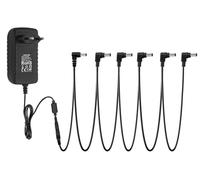STRICH SPA-10 Adattatore di alimentazione per pedale per chitarra (1000 mA -1 A) AC DC 9 V, compatibile per pedale per chitarra effetto pedale basso (Tip negativo), cavi Daisy Chain a 6 vie