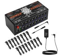 STRICH SPS X-Hub - Alimentatore per pedale per chitarra da 9 V/12 V/18 V, 100 mA - 300 mA, 16 Uscite Indipendenti, protezione da corto circuito e silenziosa, porta USB 5 V 1 A compatibile