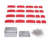 Strick Blockierkämme Pins Set Praktisch Effizient Beschleunigt Blockiervorgang für Strickarbeiten Näharbeiten Häkelarbeiten in Rot mit 200 T Pins Christmas Gifts