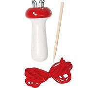 Gollnest & Kiesel Fungo per maglia 10,5 cm in legno con ago in legno e fili - Set da 12