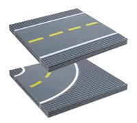 Strictly Briks - basi per costruzioni con funzione strada - 100% compatibili con tutte le principali marche - per strade città garage e molto altro ancora - 8 basi 4 curve e 4 dritte - 25,4 x 25,4 cm