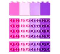 Strictly Briks - mattoncini grandi - set di costruzioni per bambini - 100% compatibile con giochi ad incastro grandi - rosa, magenta, lavanda, viola - 84 pezzi