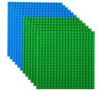 Strictly Briks - set da 12 basi per costruzioni - compatibili con tutte le principali marche - 15,2 x 15,2 cm - verde, blu