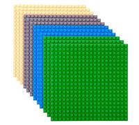 Strictly Briks - set da 12 basi per costruzioni - compatibili con tutte le principali marche - 15,2 x 15,2 cm - verde, blu, grigio, color sabbia