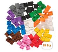Strictly Briks - set da 84 mattoncini per costruzioni grandi #1 - compatibili con tutte le principali marche - nero, blu, marrone, trasparente, grigio, verde ed altro