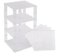 Strictly Briks Set per costruzione torre - include 4 basi da 15,2 x 15,2 cm e pilastri 2x2 - compatibili con tutte le principali marche - trasparente