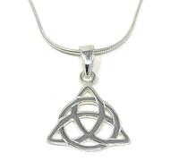 Strictly Gifts Ciondolo da donna in argento con nodo celtico Triquetra Trinity su catenina a serpente da 41 cm, in argento Sterling 925, regalo spirituale per donne, ragazze o adolescenti, con