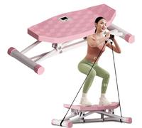Stridon Balance Board, all-Motion Trainer, Macchina per l'equilibrio sciistico con Monitor LCD, simulatore di Sci con Bande di Resistenza per Un Allenamento Completo di Tutto Il Corpo,Rosa