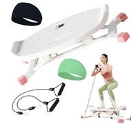 Stridon Balance Board, attrezzo for esercizi multi-movimento e macchina portatile for l'allenamento sugli sci con monitor LCD, design antiscivolo e capacità di carico di 440 libbre.(White)