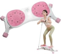 Stridon Balance Board con Bande Elastiche di Resistenza, Monitor LCD Ski Balancing Machine, Trainer Portatile per l'allenamento Cardio Completo del Corpo,Rosa